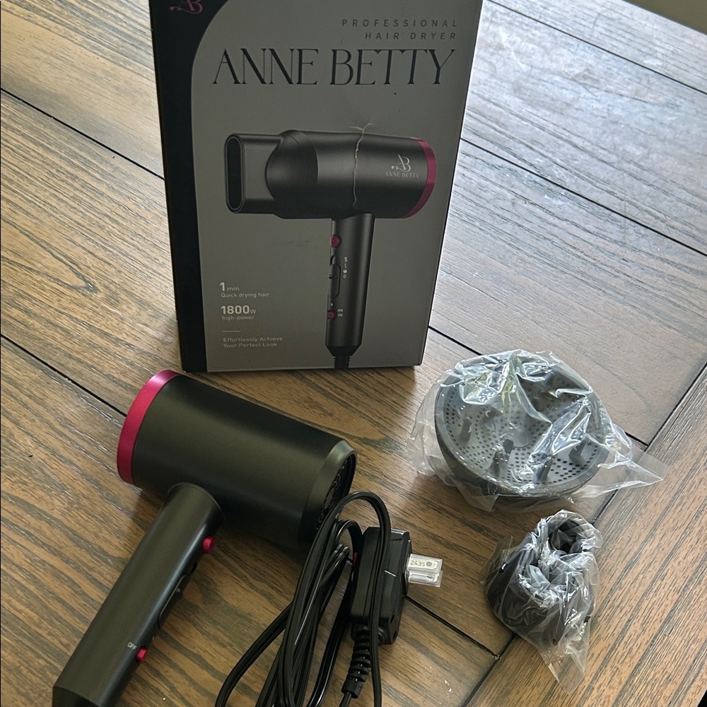 Anne Betty Professional Hair Dryer with Pink Accents